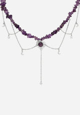 Aurora Edelstein Halsband Halskette - Lila