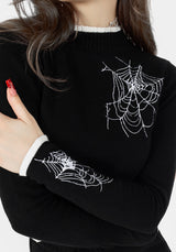 Araneae Embroidered Long Sleeve Knit Jumper