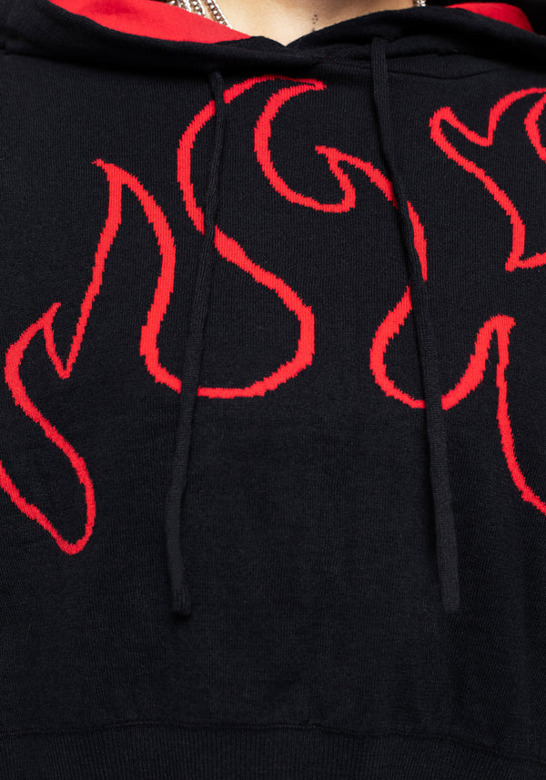 Blaze Kurz Gestrickt Kapuzensweatshirt