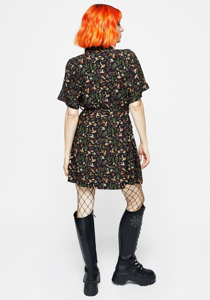 Vasilisa Short Sleeve Mini Shirt Dress