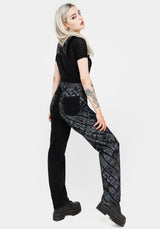 Cartomancy Spliced Denim Dungarees