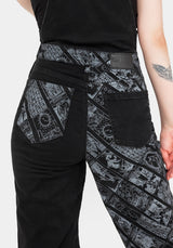 Cartomancy Spliced Denim Dungarees