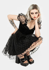 Ellipse Embroidered Tulle Puff Mini Dress