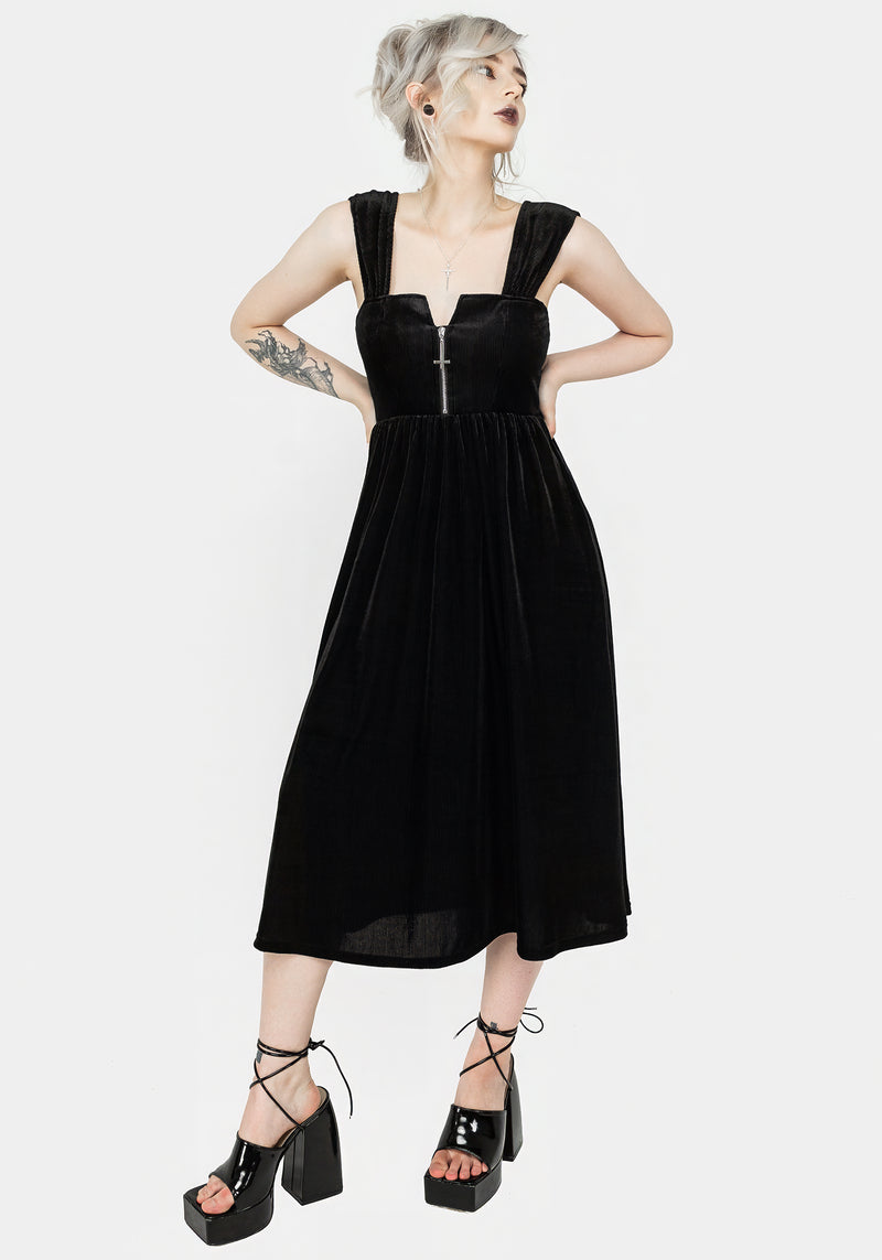 Heartless Zip Front Midi Dress