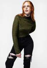 Vitae Striped Crop Top - Green