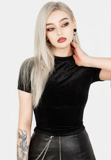 Rosaline Velour Rib Crop Top