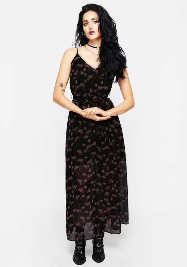 Judas Maxi Kleid Mit Taille Krawatte