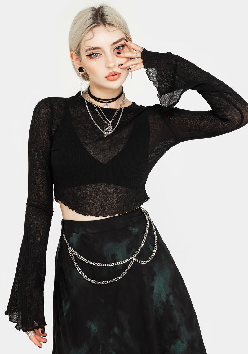 Cassia Jersey Mesh Crop Top