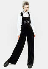 Aradia Embroidered Velour Wide Leg Dungarees