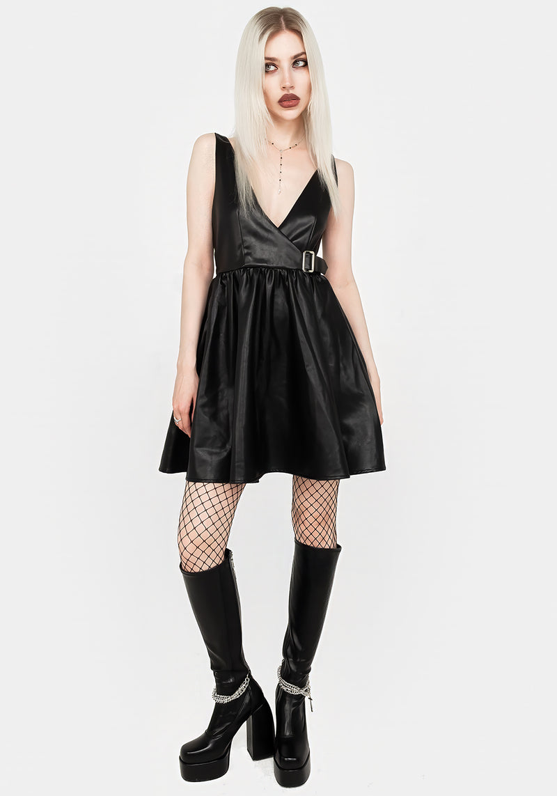 Opium Kunst- Leder Mini Kleid