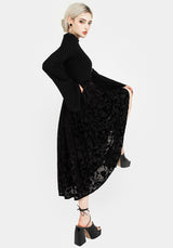 Ava Devoré Mesh Midi Skirt