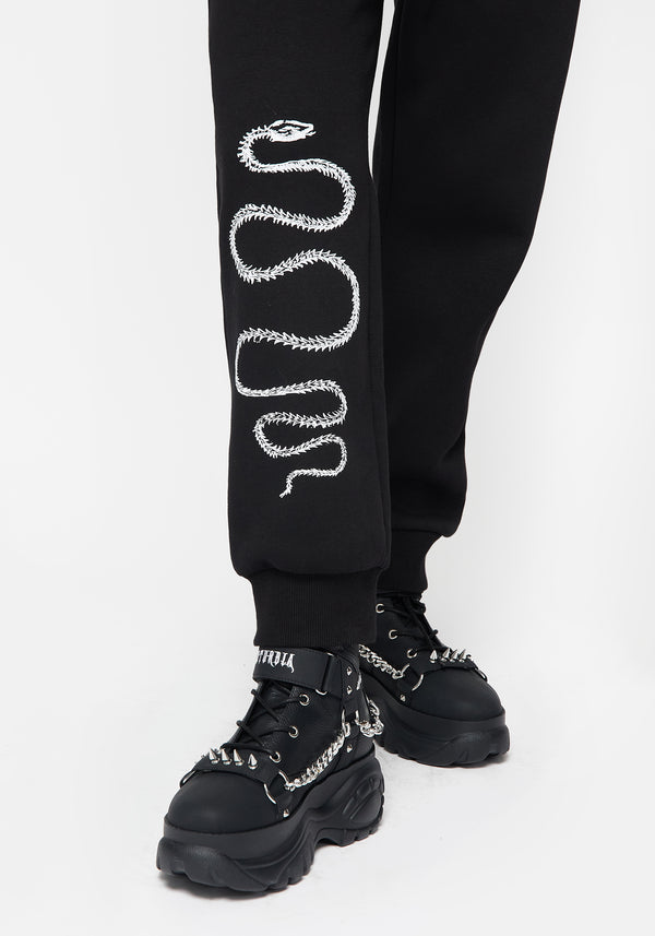 Ophis Snake Skeleton Print Joggers