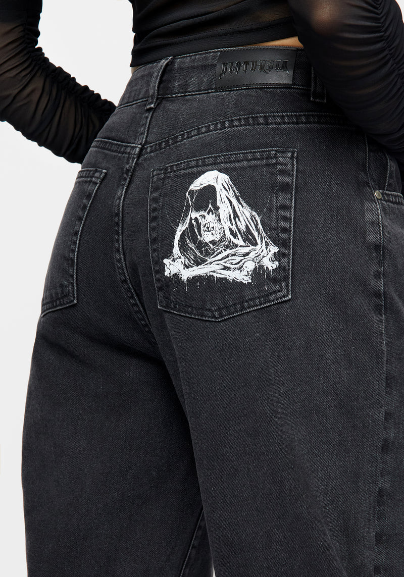 Reaper Wide Leg Washed Jeans