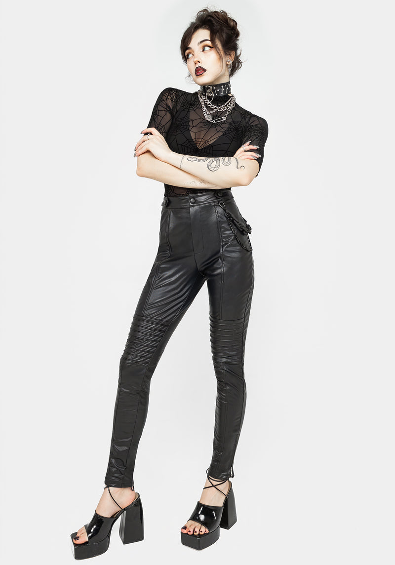 Outlaw PU Biker Chain Leggings