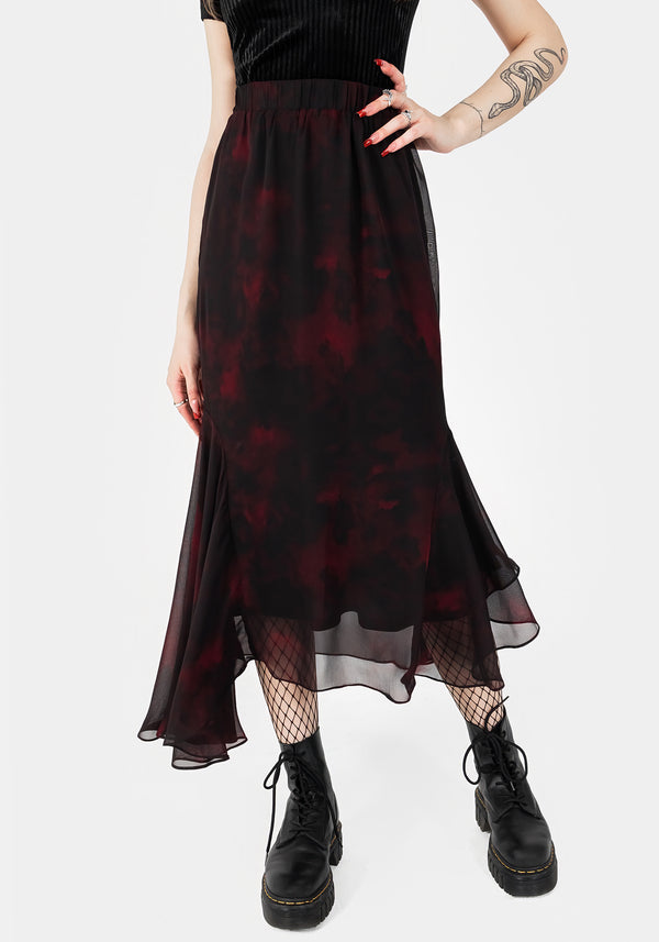 Vesta Chiffon Taschentuch Saum Midaxi-Kleid Rock