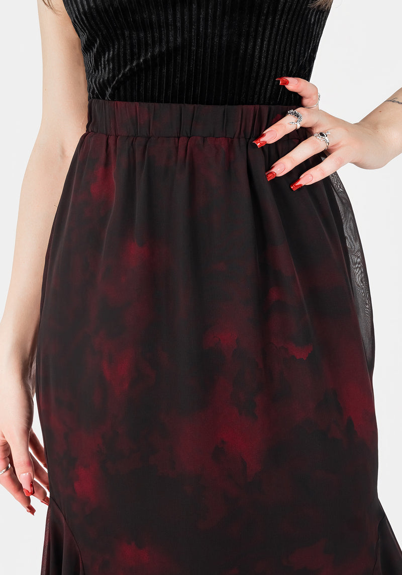 Vesta Chiffon Taschentuch Saum Midaxi-Kleid Rock