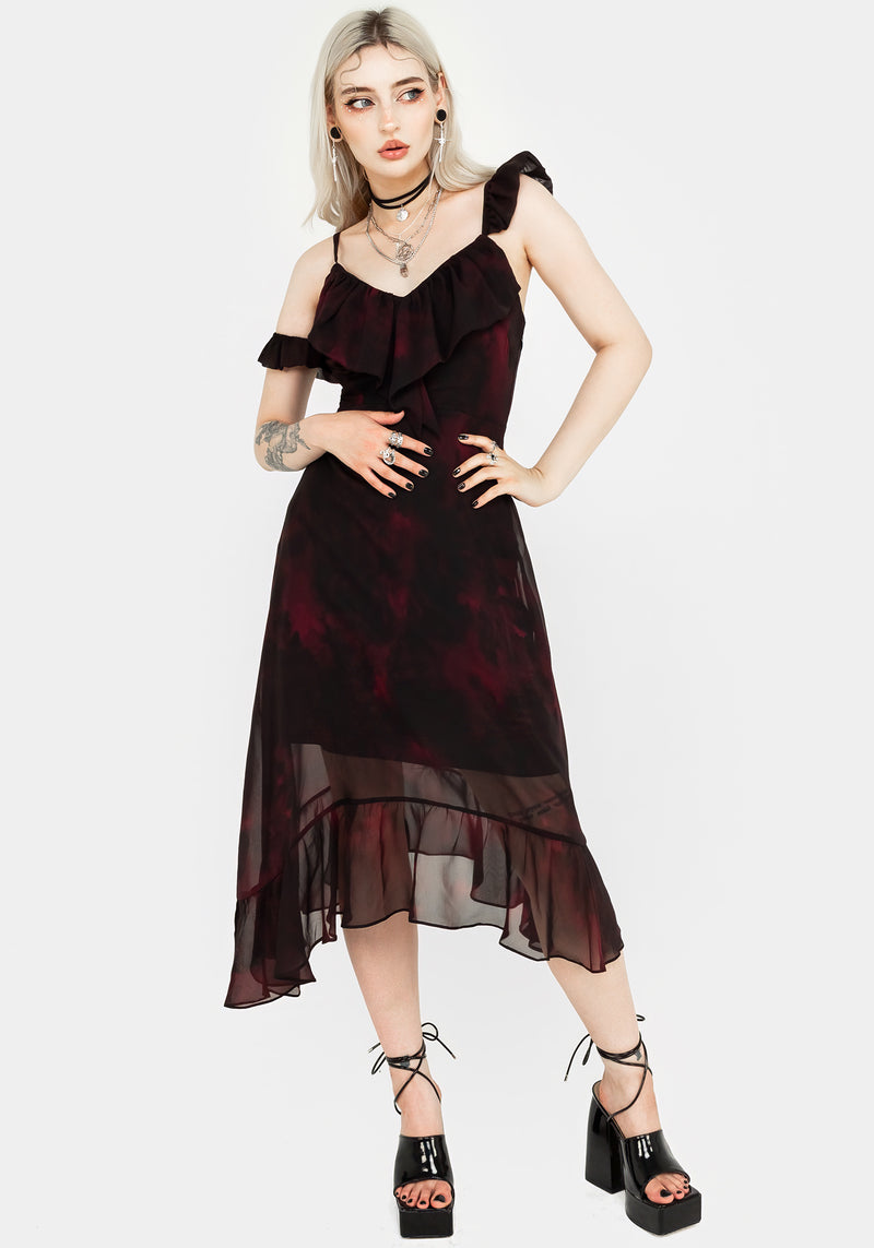 Vesta Asymmetrisch Chiffon Midaxi-Kleid Kleid