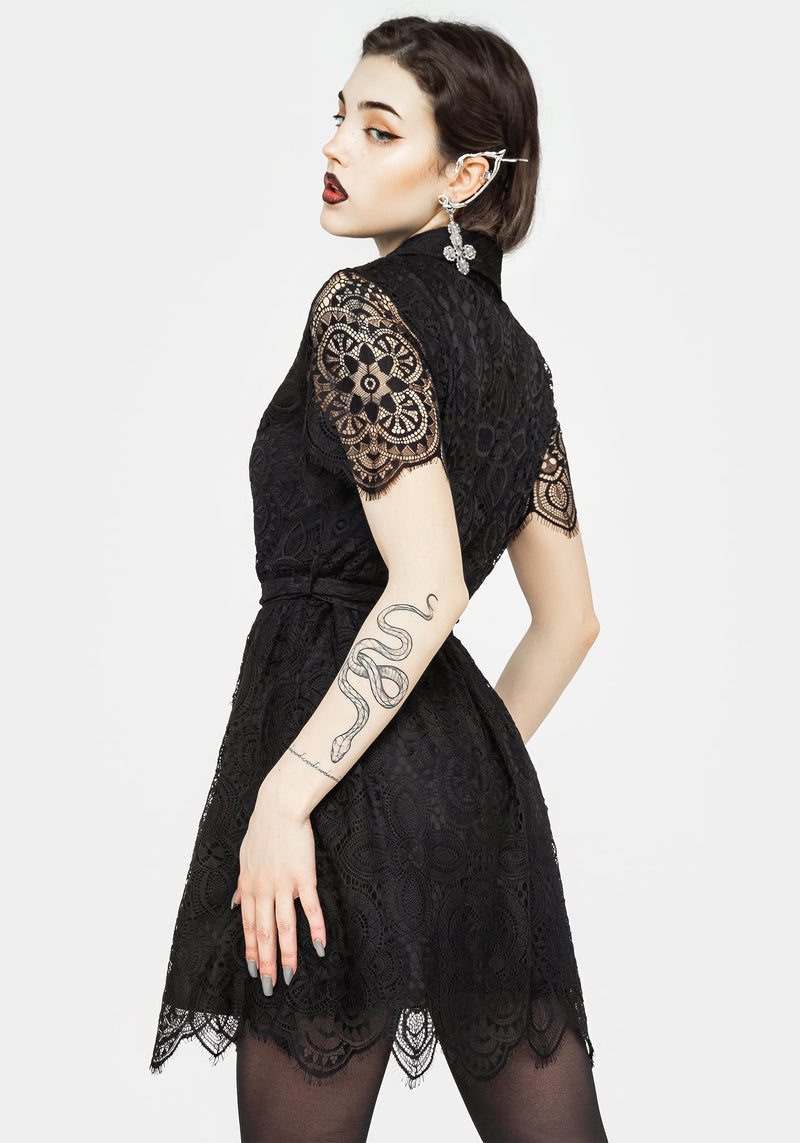 Harmonia Lace Mini Shirt Dress