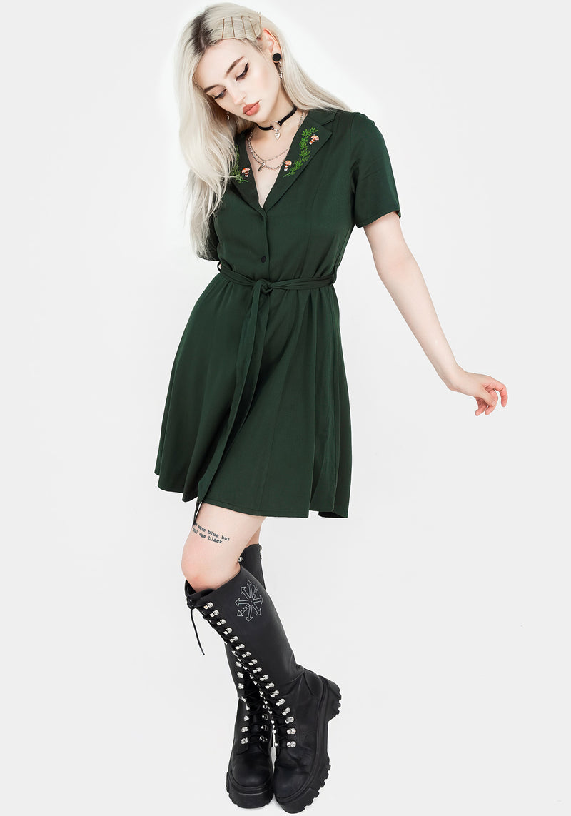 Fable Button Up Mini Shirt Dress