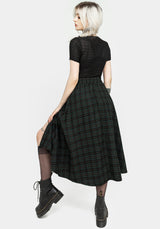 Nightingale Buckled Check Midi Skirt