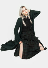 Nightingale Buckled Check Midi Skirt