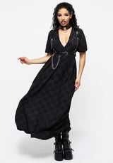 Arachnida Bouffant Sleeve Maxi Dress