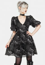 Revelation Chiffon Puff Sleeve Mini Dress