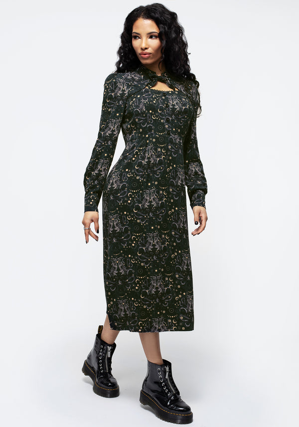 Cailleach Peasant Sleeve Midi Dress