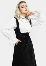 Valar Lace Up Midi Pinafore Dress