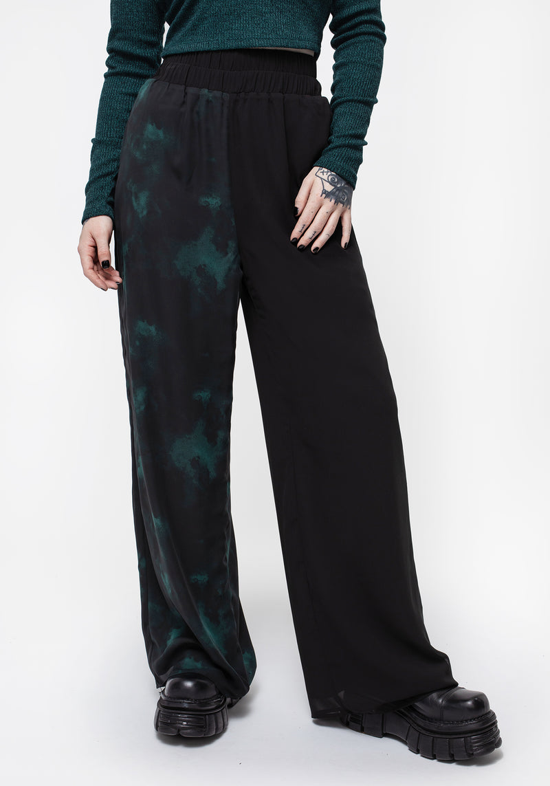 Lichen Spliced Chiffon Palazzo Trousers