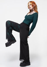 Lichen Spliced Chiffon Palazzo Trousers