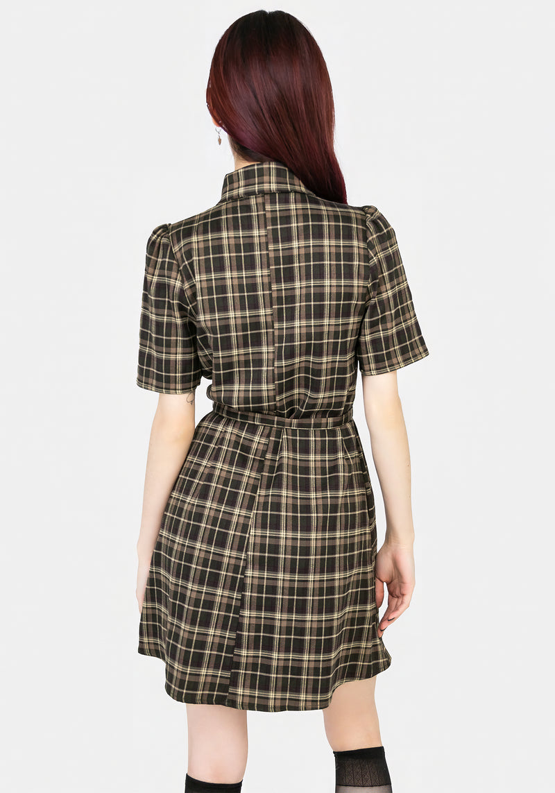 Beatrice Check Mini Shirt Dress