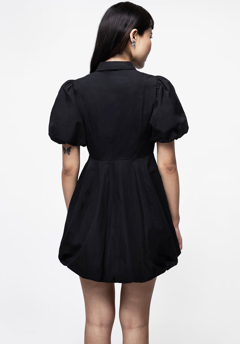 Skeleton Collar Bubble Hem Mini Dress