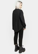 Chiromancy Collar Loose Fit Shirt - Black