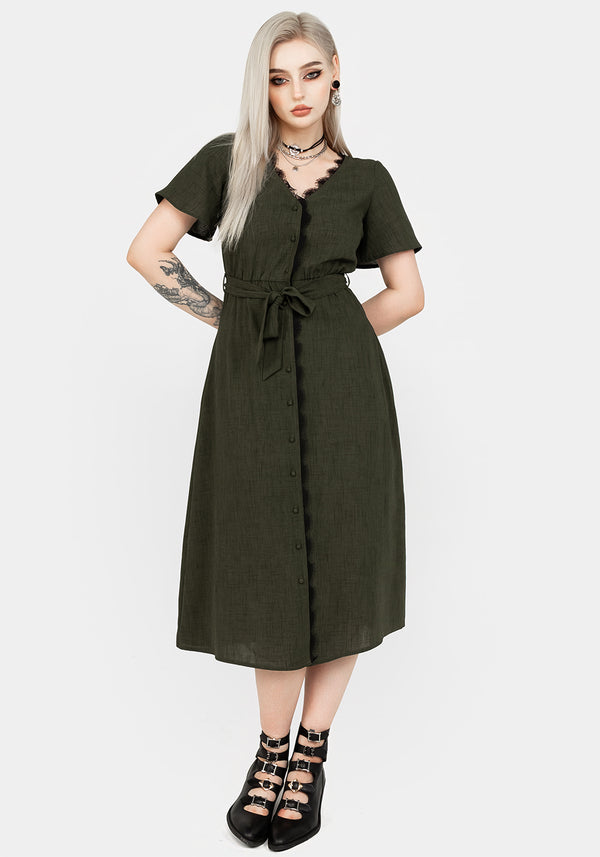 Ava Angel Sleeve Midi Dress