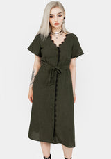 Ava Angel Sleeve Midi Dress