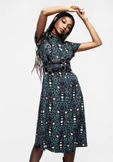 Pythia Print Midi Shirt Dress