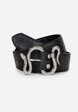 Mamba Debossed Belt With Snake Buckle