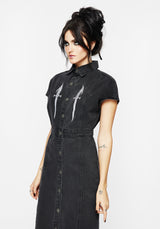 Kilgharrah Denim Midi Kleid