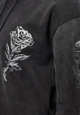 Entwined Rose Grafik Druck Langschnitt Kapuzensweatshirt    