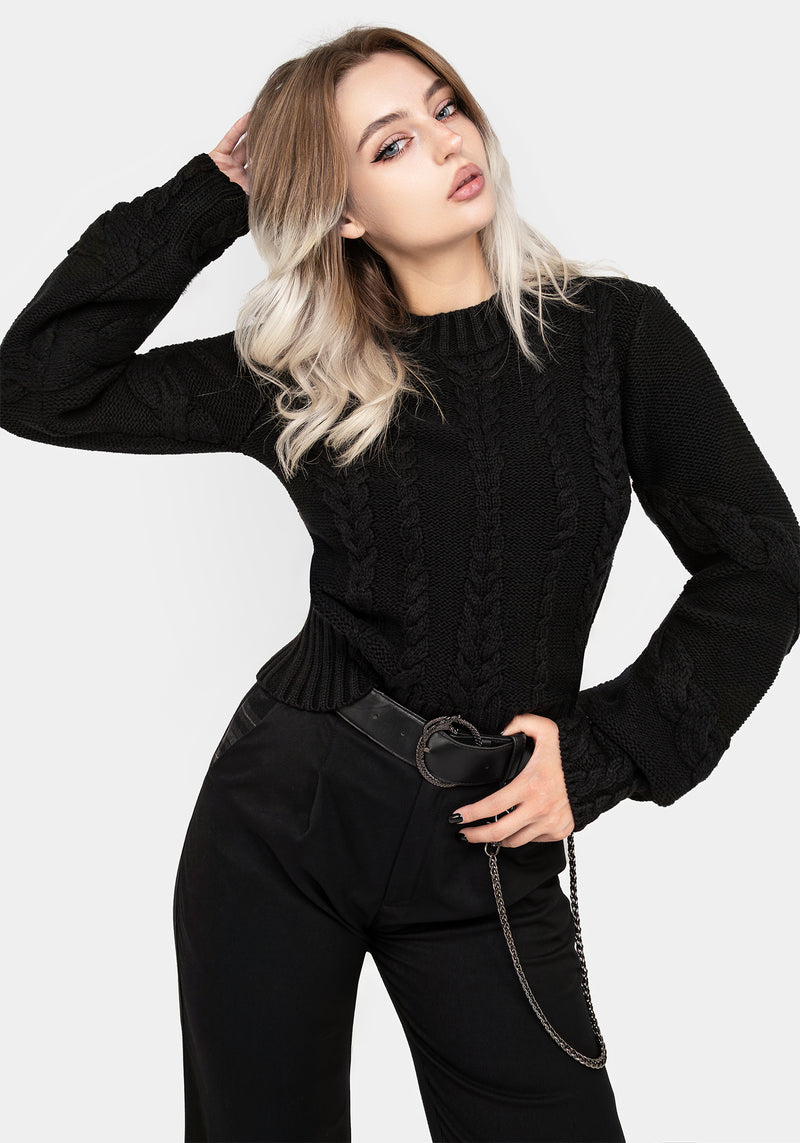 Virda Cable Knit Twist Jumper