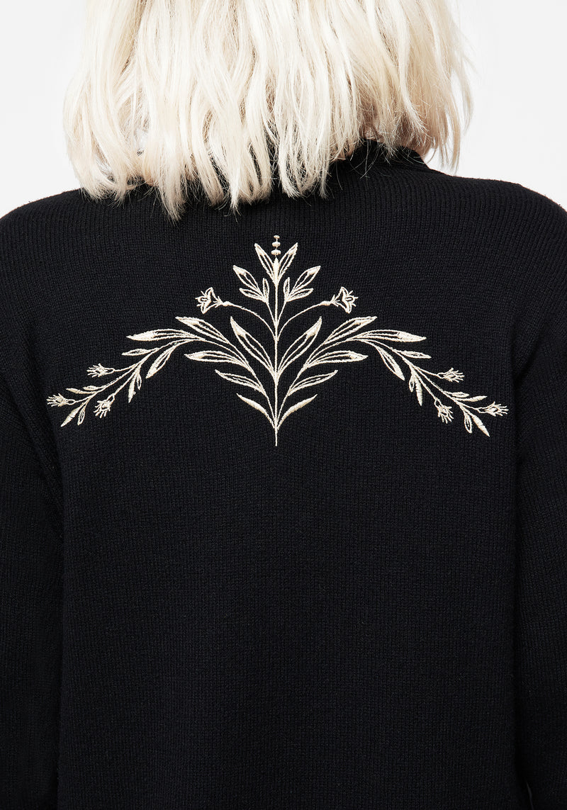 Hester Embroidered Knit Longline Cardigan