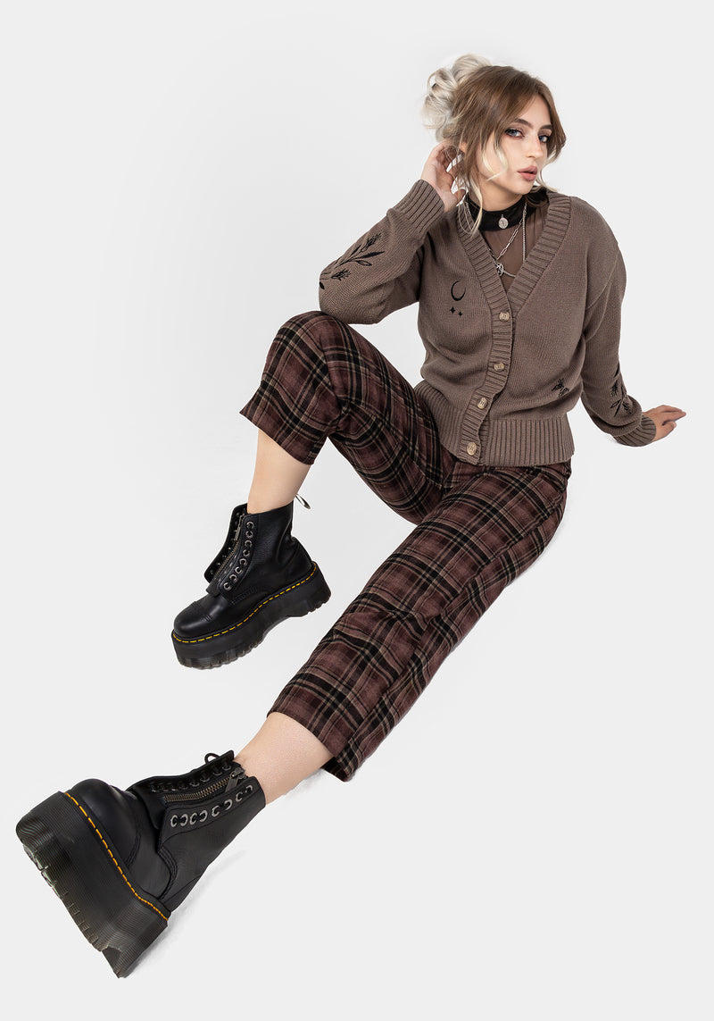 Hickory Check Straight Leg Trousers