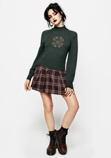 Whisper Mock Neck Embroidered Knit Jumper