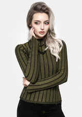 Myrsina Plated Rib Knit Top