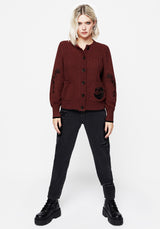 Foxfire Embroidered Cable Knit Cardigan