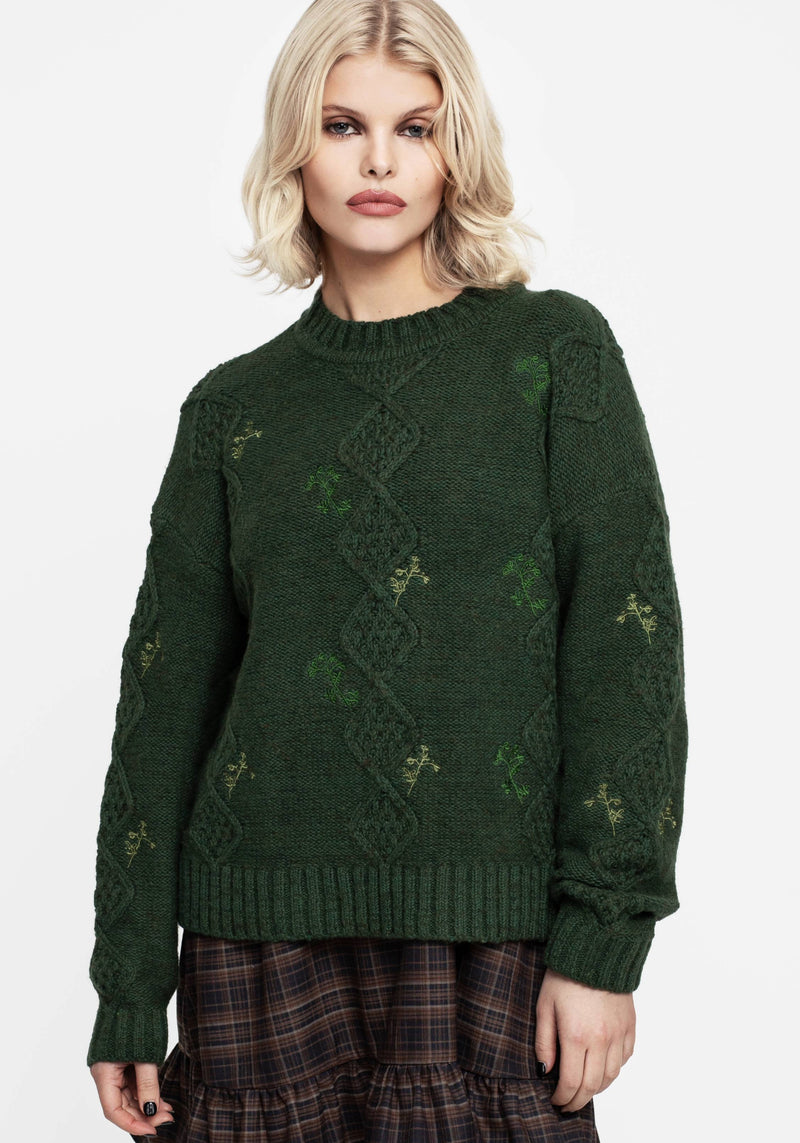 Barberry Embroidered Diamond Knit Jumper