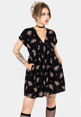 Carrion V-Neck Mini Smock Dress