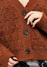 Cadmium Pointelle Gestrickt Cardigan