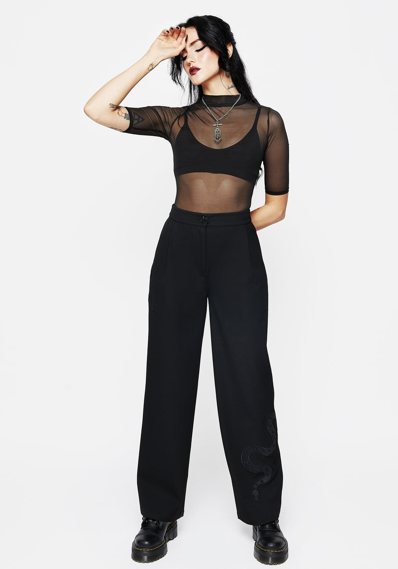 Slither Snake Embroidered Tailored Trousers